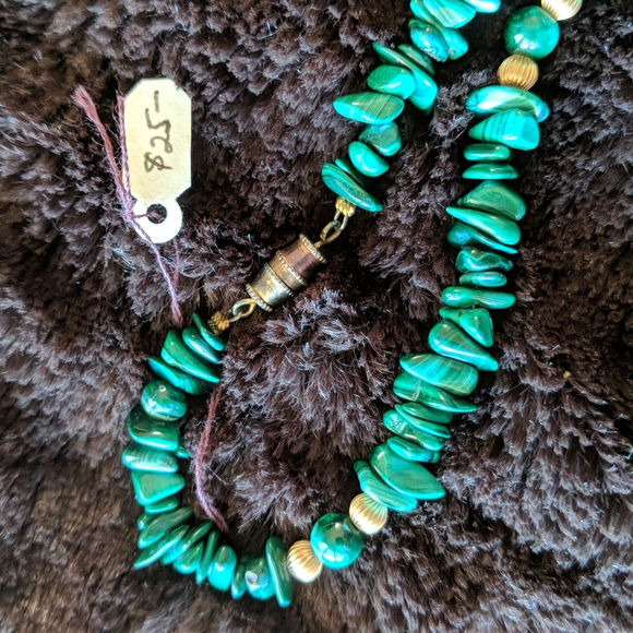Green Gemstone Necklace Malachite Style 20" - Picture 4 of 4